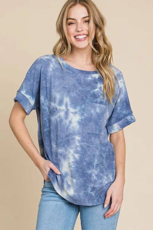 Tie-Dye Round Neck Short Sleeve T-Shirt, image 3