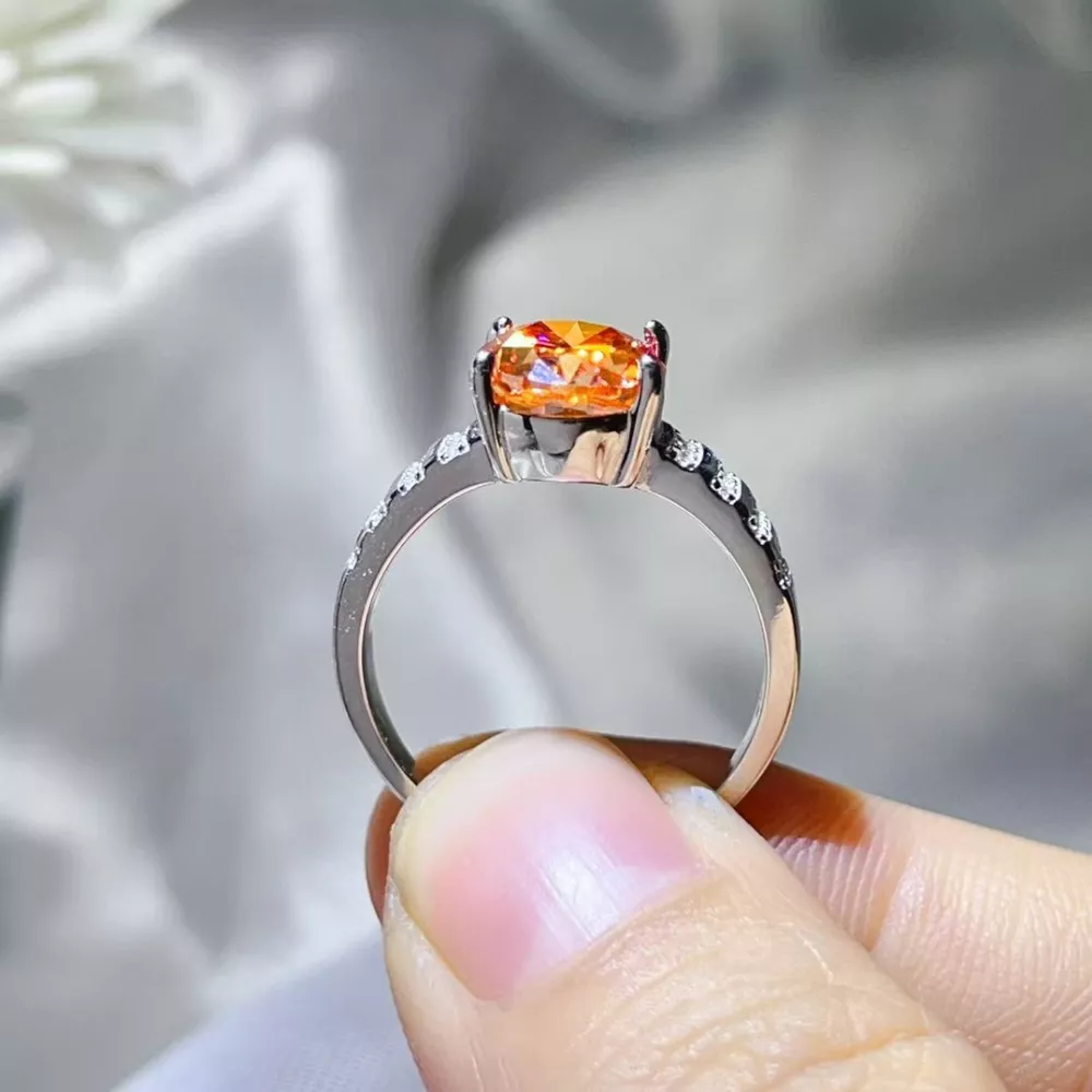 3 Carat Moissanite Oval 925 Sterling Silver Ring, image 4