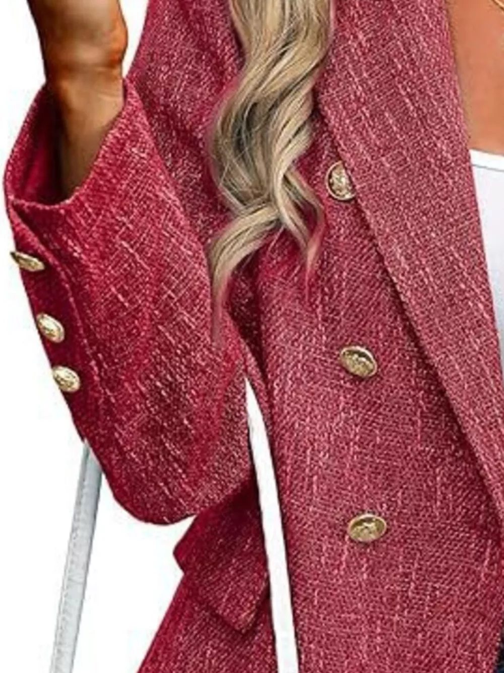 Double-Breasted Lapel Collar Blazer, image 10