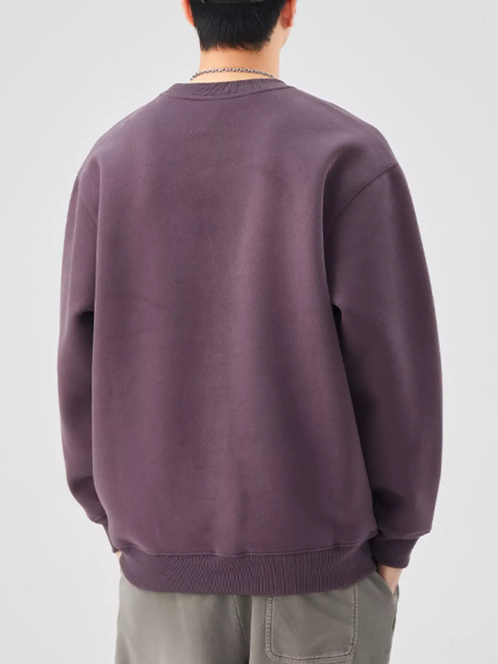 Men's Plus Size Round Neck Long Sleeve Sweatshirt, image 8