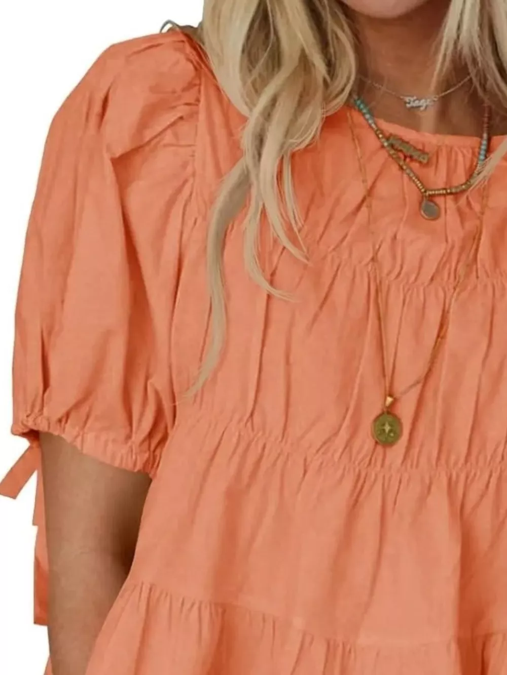 Ruched Tiered Puff Sleeve Blouse, image 18