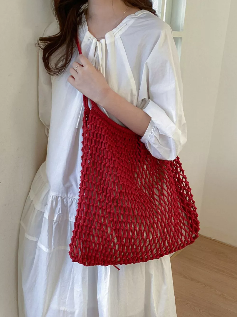 Crochet Knit Shoulder Bag, image 7