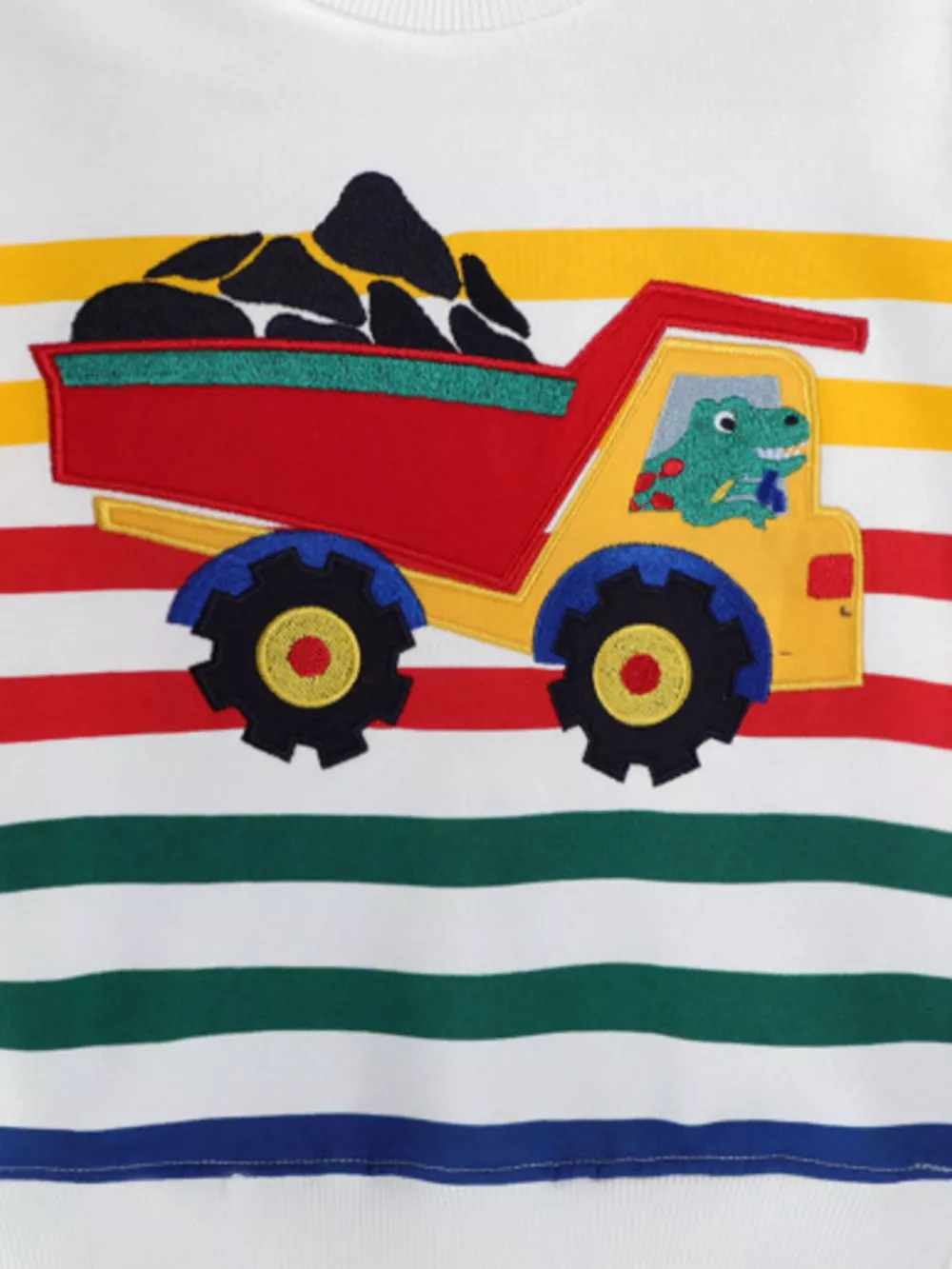 Children's Cartoon Truck Striped Sweatshirt, image 2