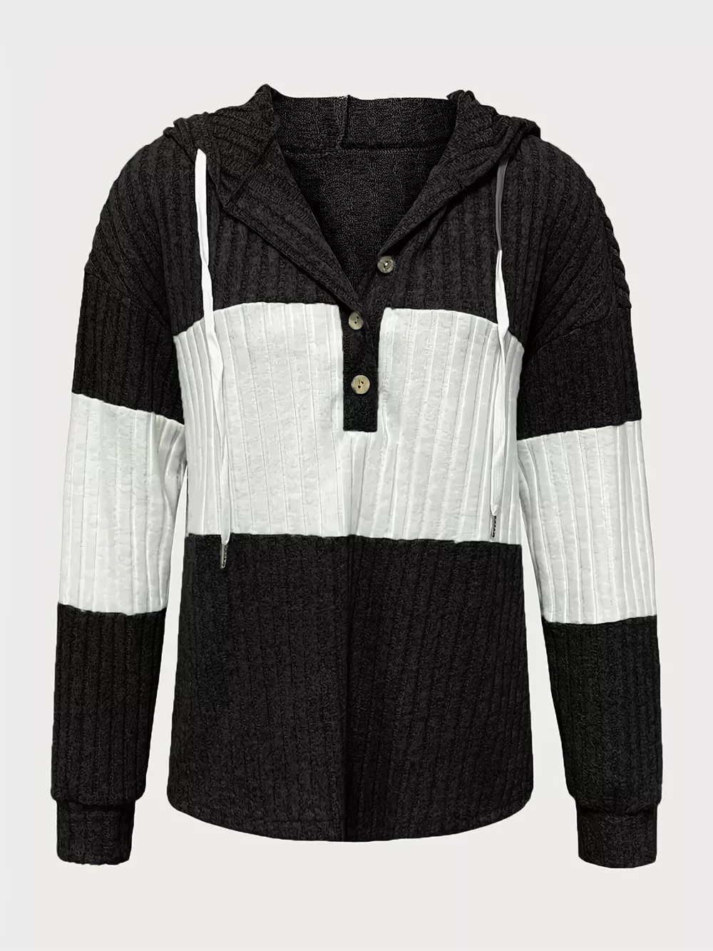 Color Block Drawstring Long Sleeve Hoodie, image 6