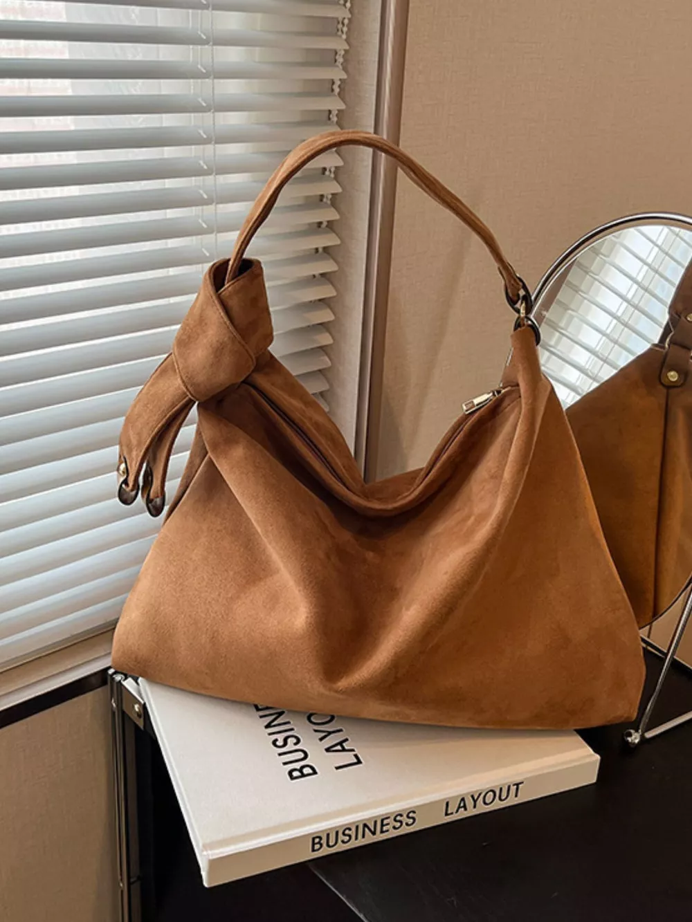 Suede Knot Shoulder Bag, image 5