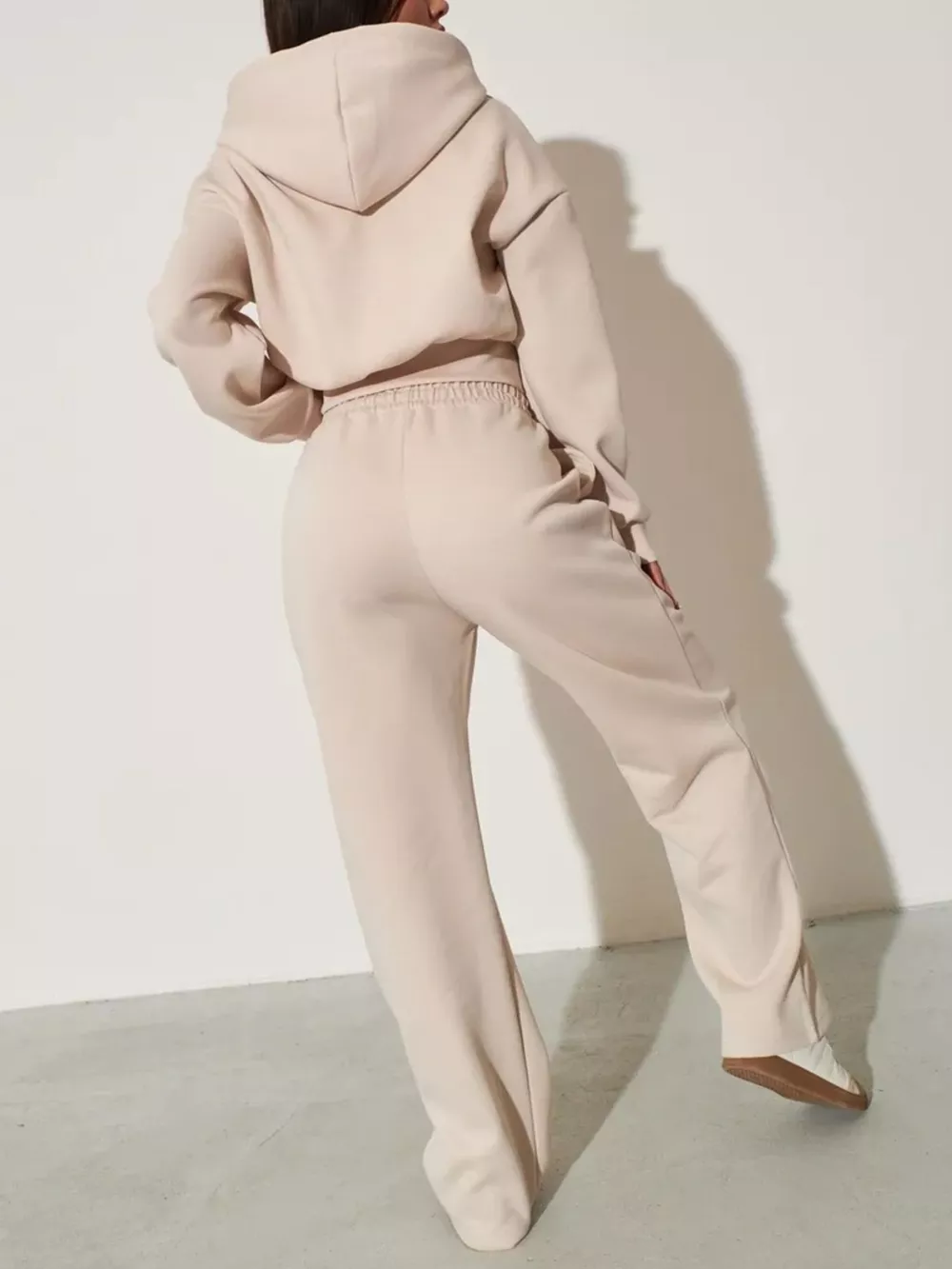 Zip-Up Hoodie and Wide-Leg Pants Set, image 11