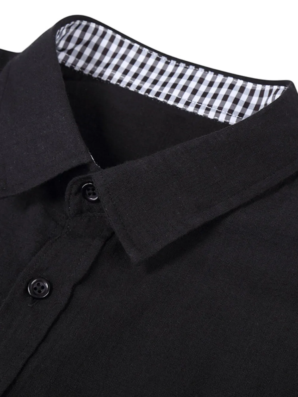 Men's Button-Down Shirt with Gingham Contrast, image 8