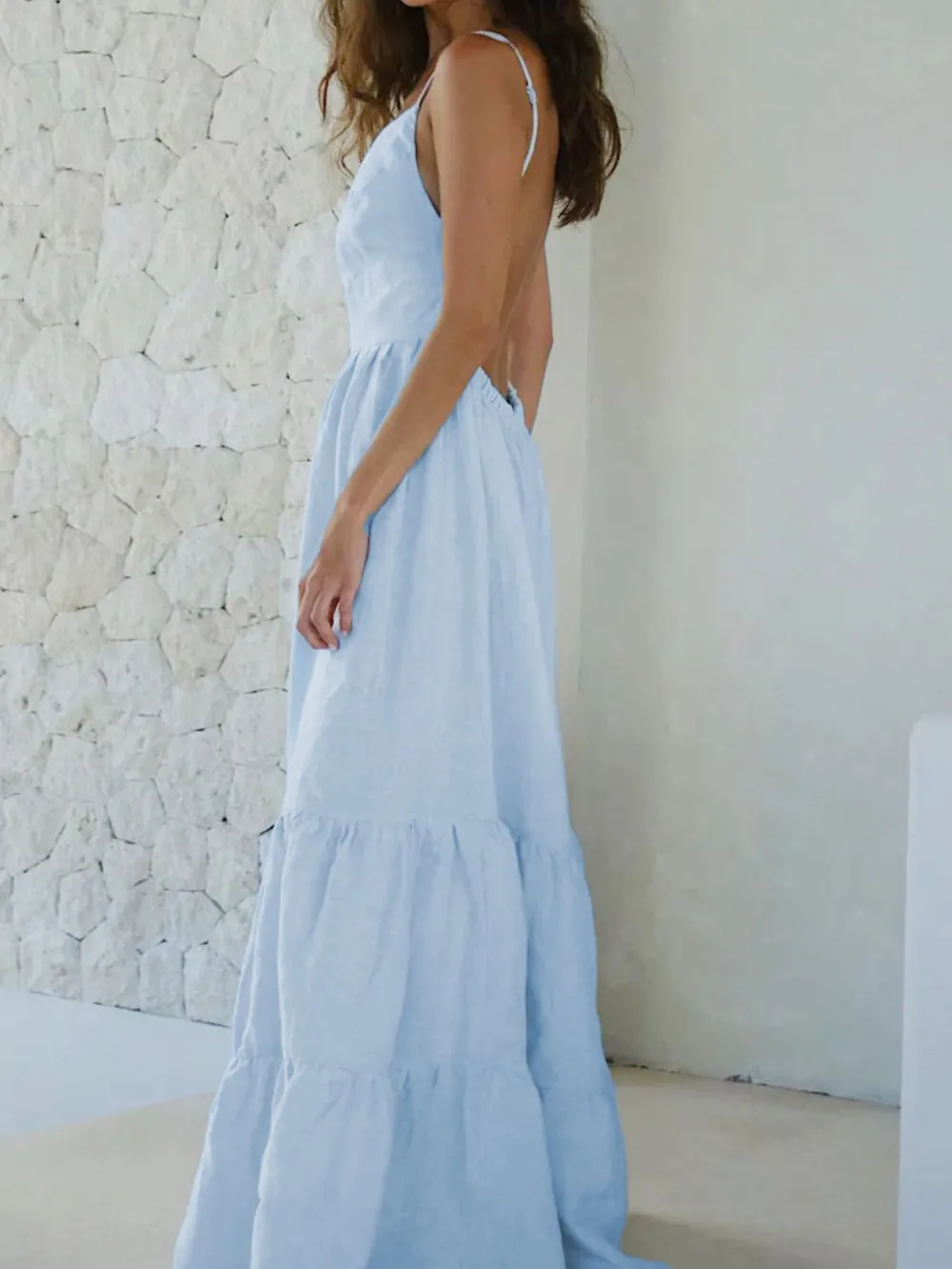 Tiered Maxi Cami Dress with Ruffled Hem, image 5