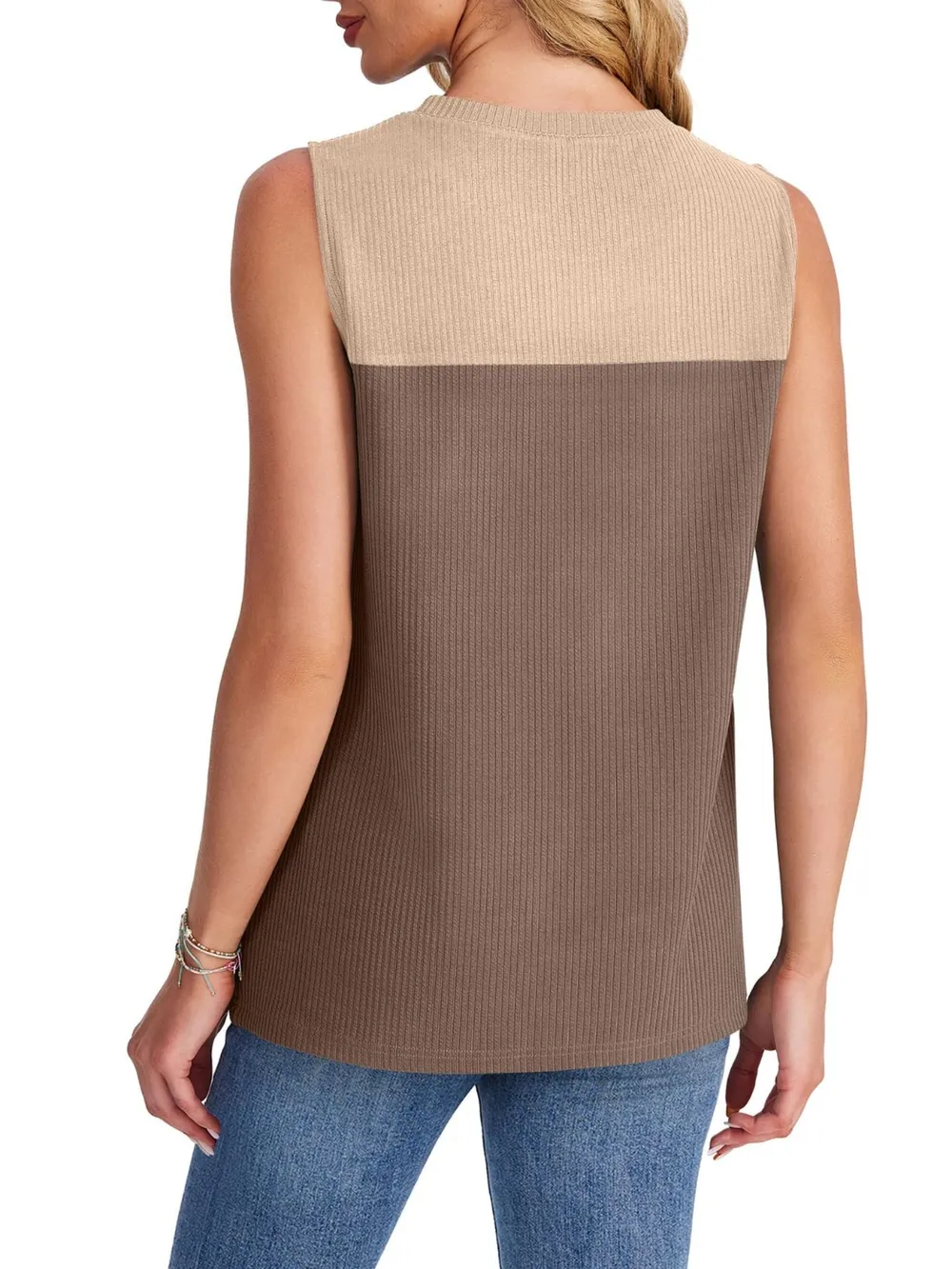 Color Block Round Neck Tank, image 15