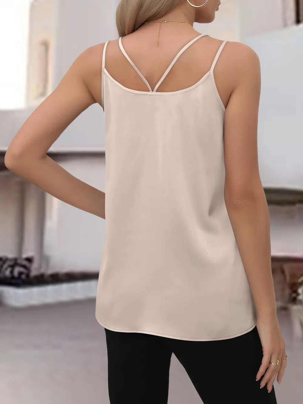 V-Neck Double Spaghetti Straps Cami, image 17