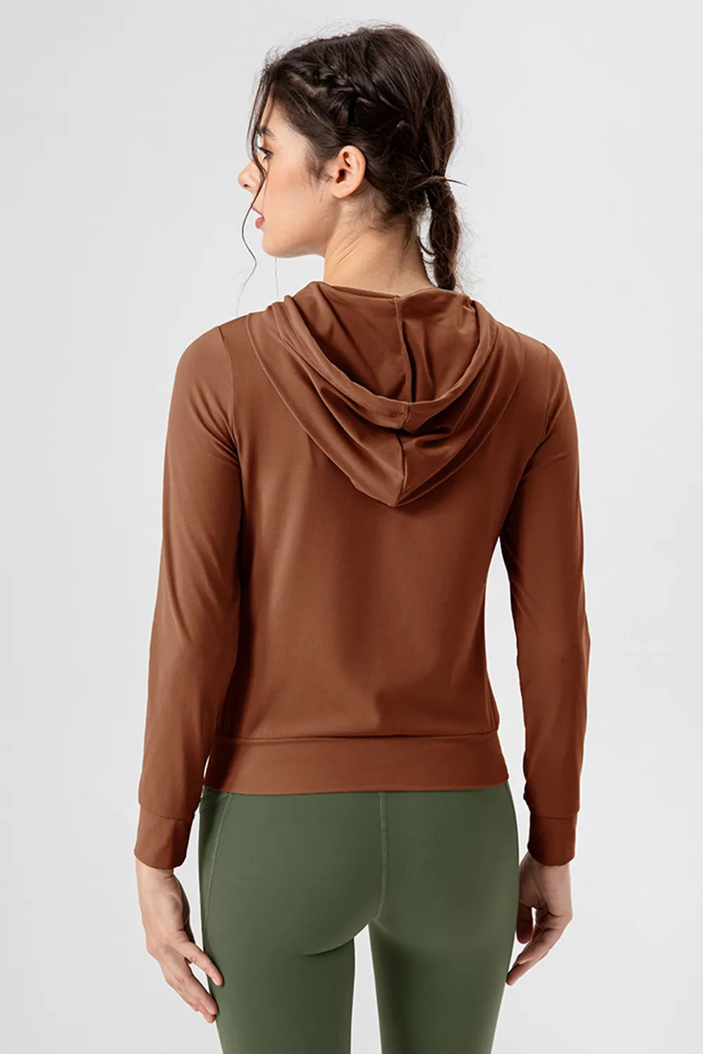 Drawstring Zip Up Hooded Active Outerwear, image 13