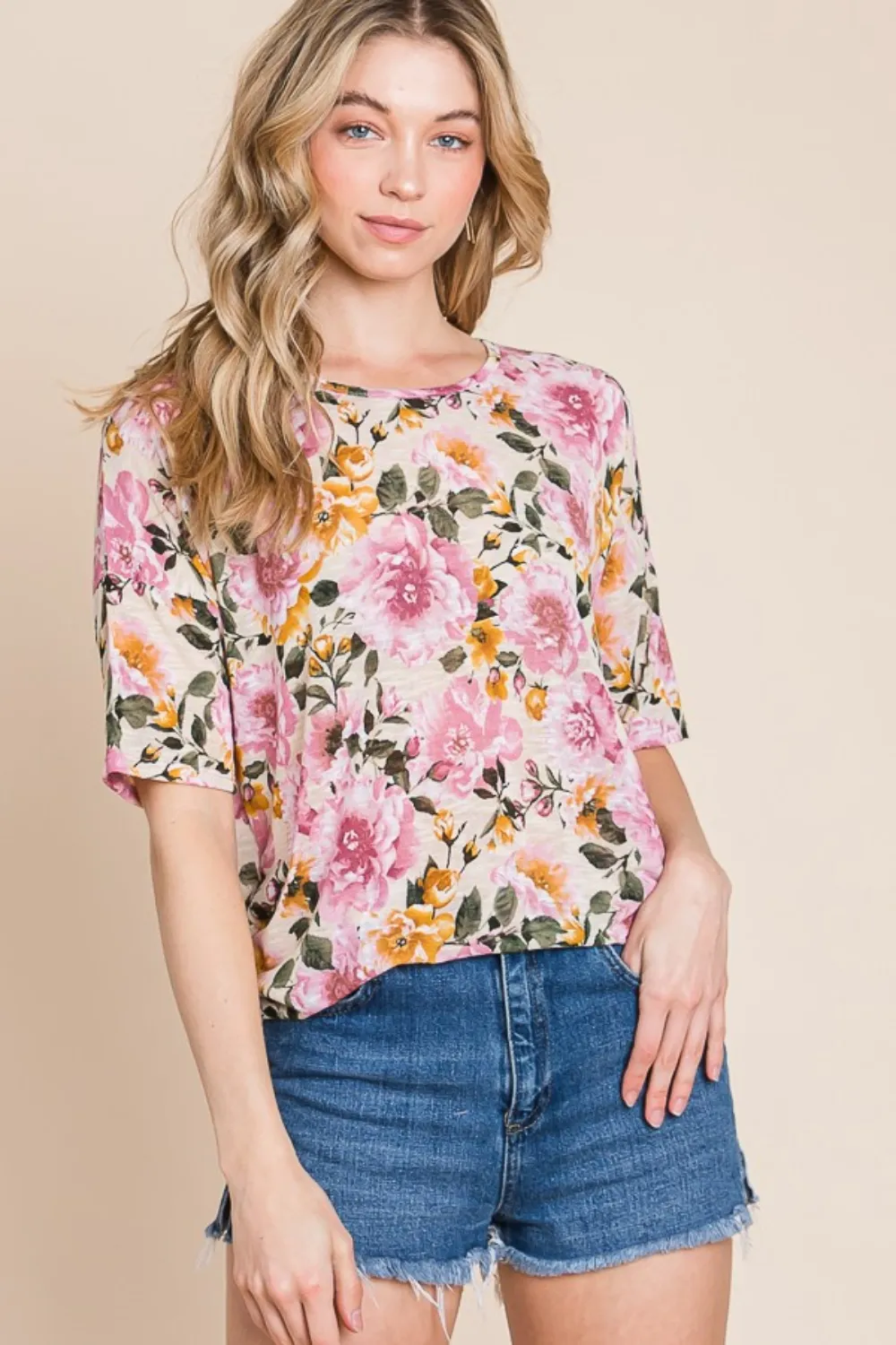 Floral Round Neck T-Shirt, image 4