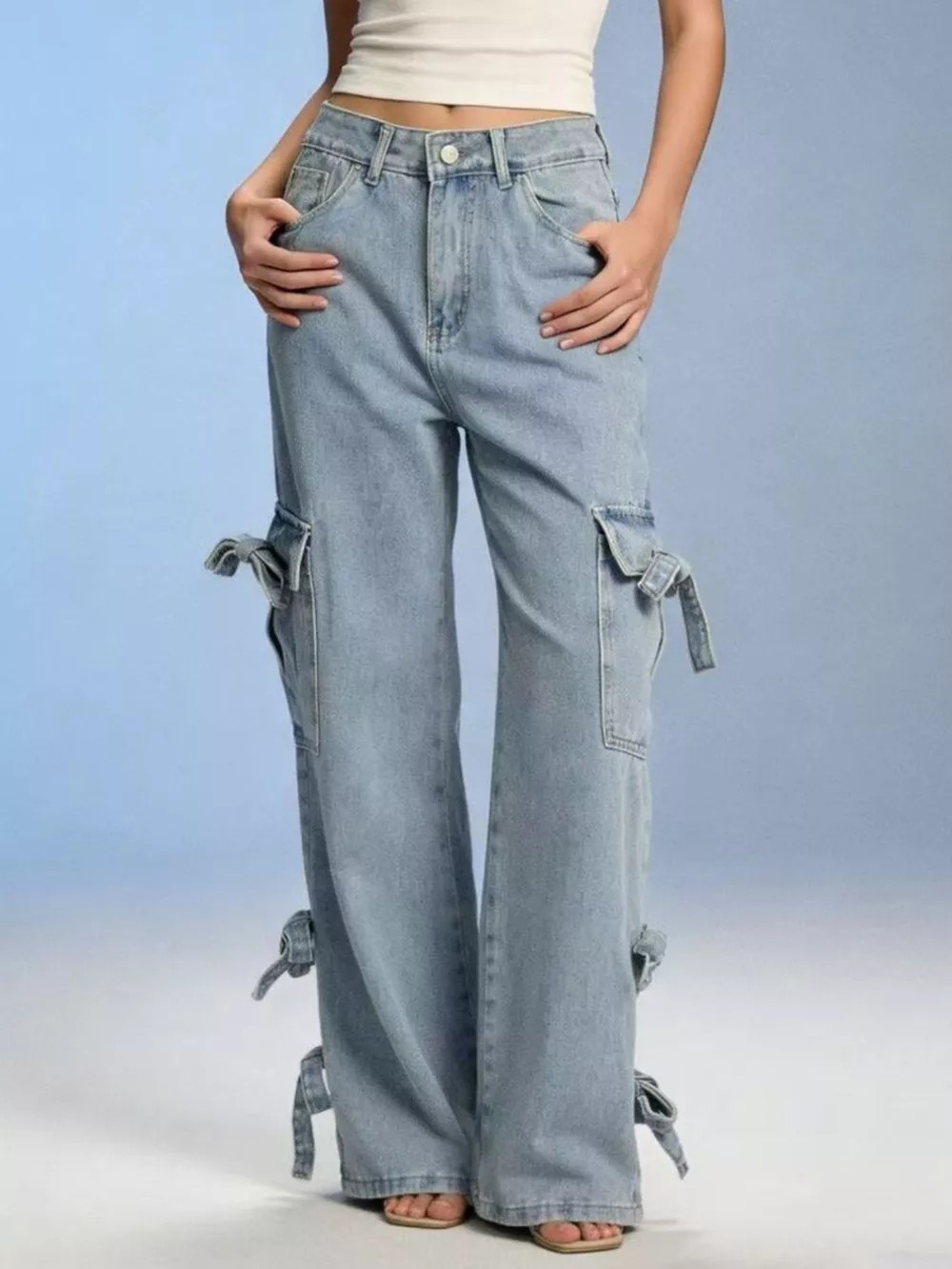 Bow Wide Leg Jeans, image 9