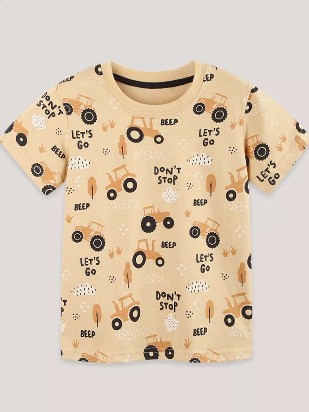 Children's Tractor Print Crew Neck Short Sleeve T-Shirt, image 2