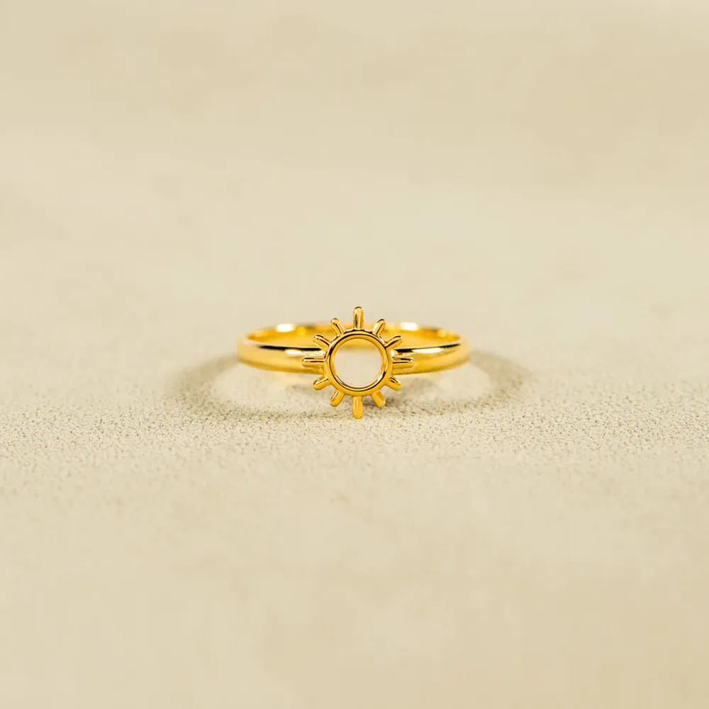 Sun Shape 18K Gold-Plated Ring, image 2