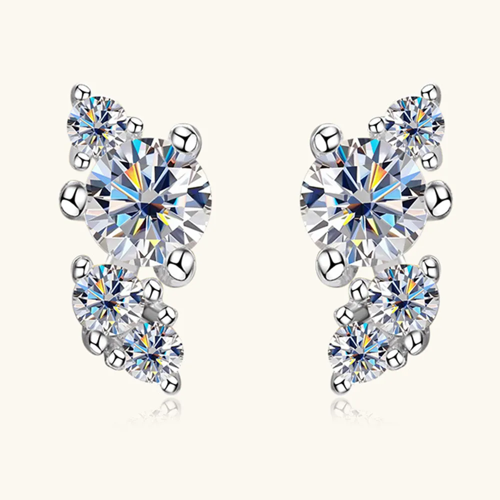 925 Sterling Silver Moissanite Stud Earrings, image 3