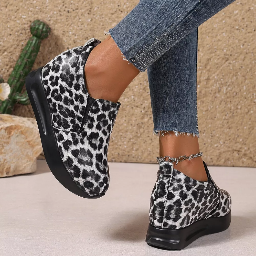 Leopard Platform Slip-Ons, image 5
