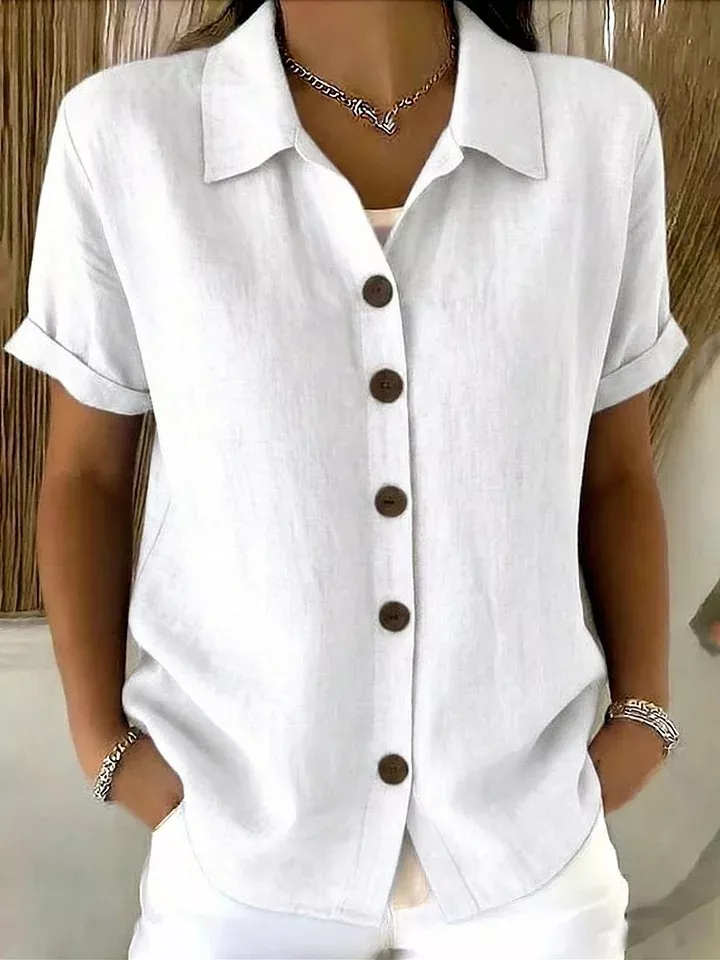 Full Size Button-Down Short Sleeve Shirt Plus Size, image 6