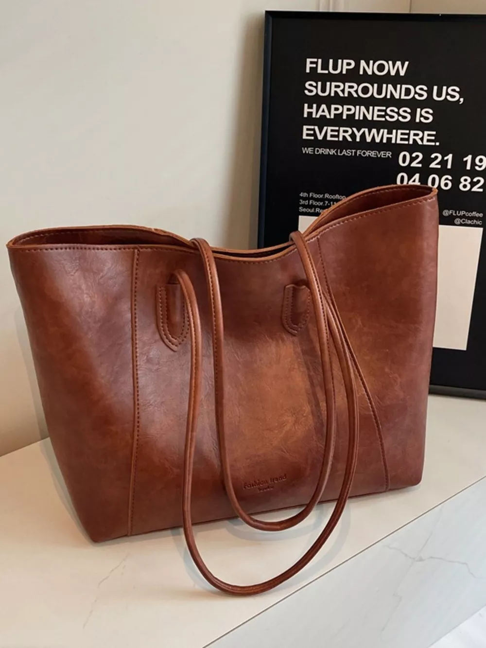 Classic Leather Tote Bag, image 3