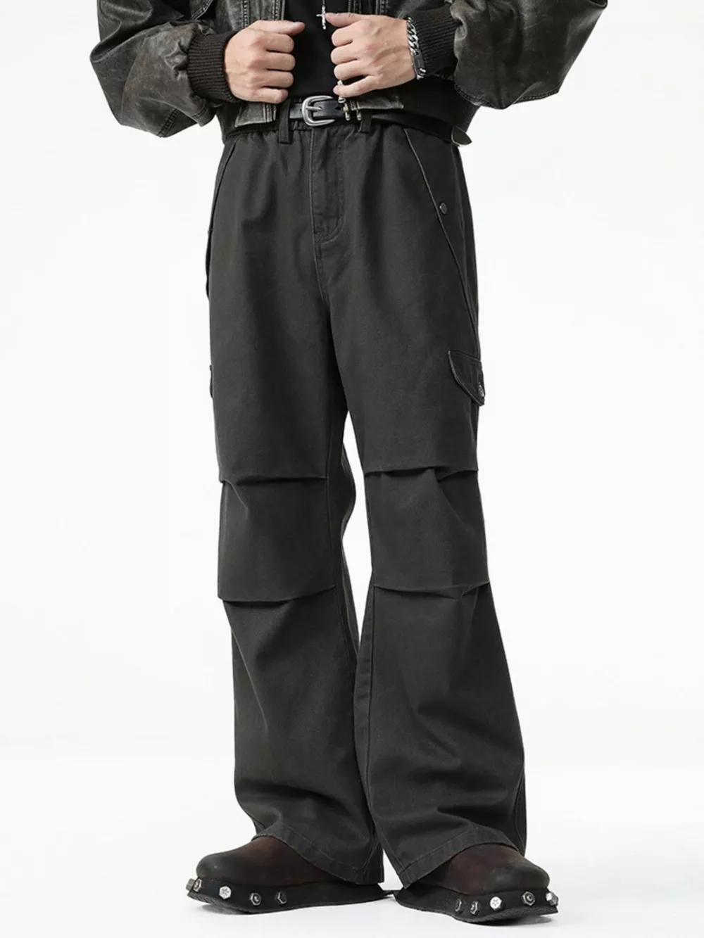 Men's Drawstring Wide Leg Pants, image 6