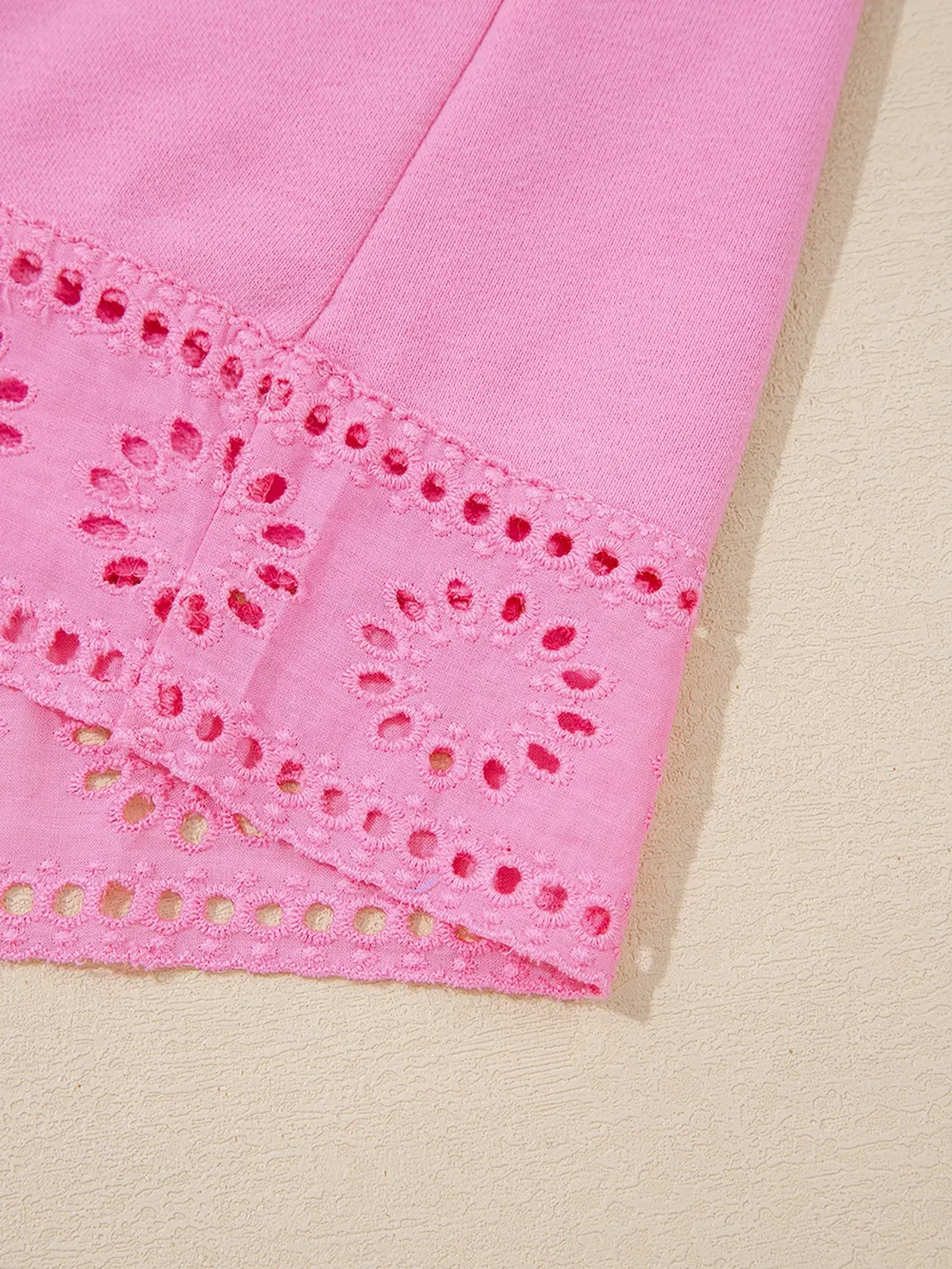 Eyelet Lace Detail Snap Down Sweatshirt, image 6