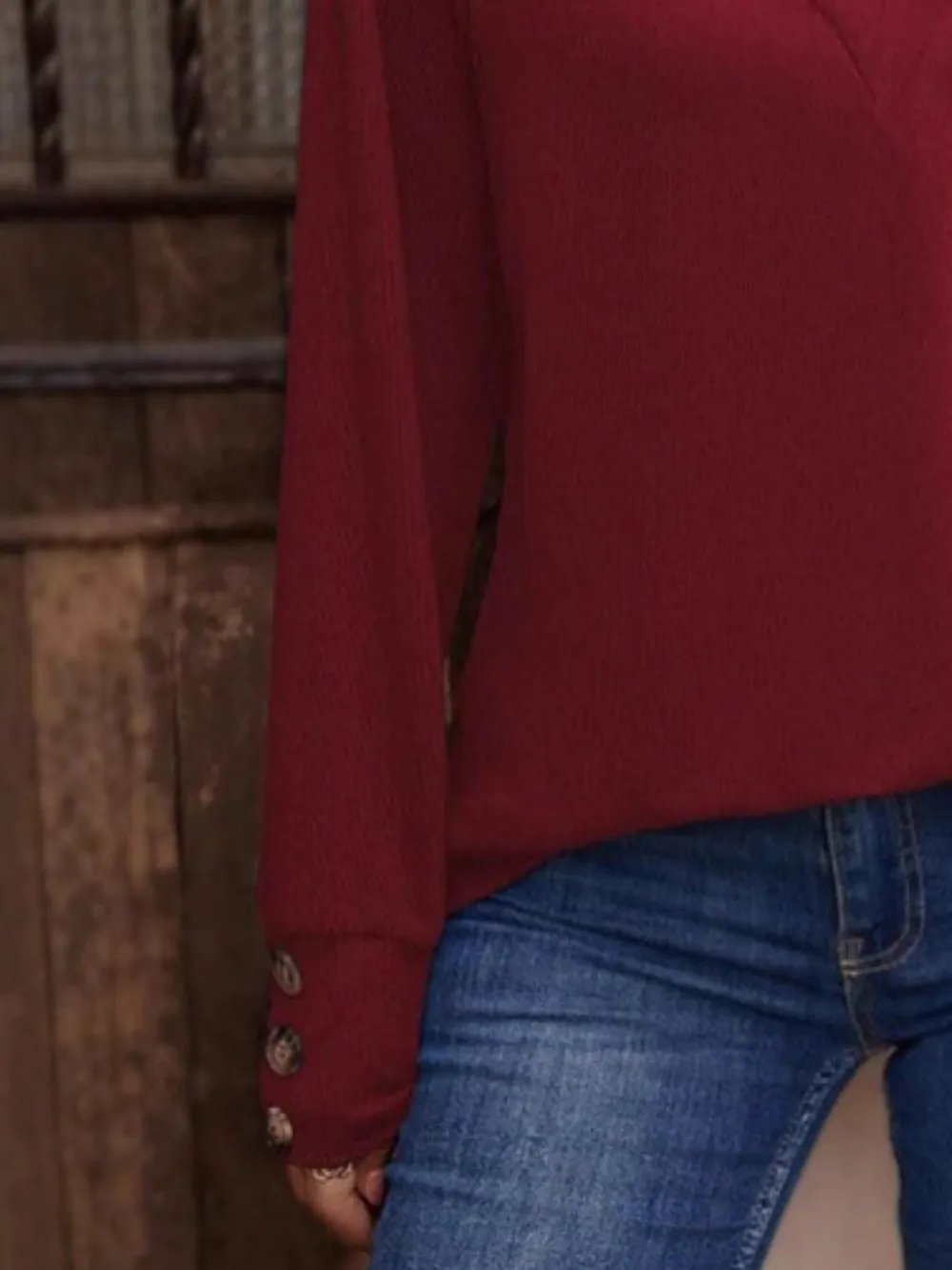 V-Neck Long Sleeve T-Shirt, image 12