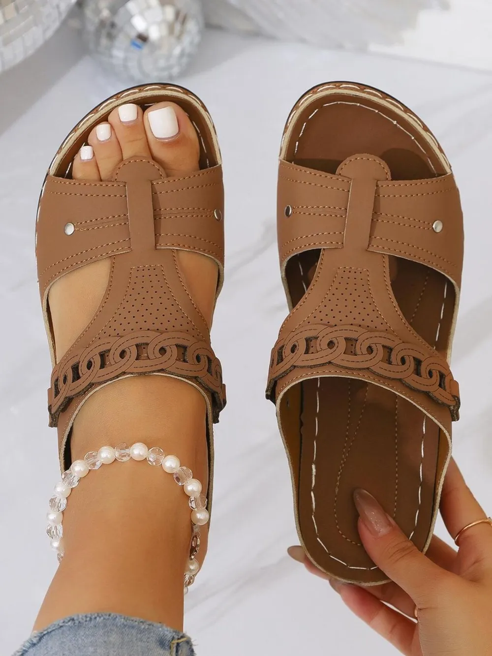 Casual Hollow Out Comfort Sandals, image 9