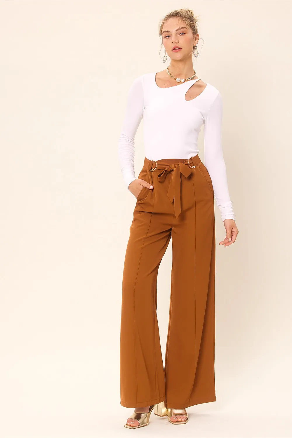 Front Cut Out Long Sleeve Knit Top, image 5