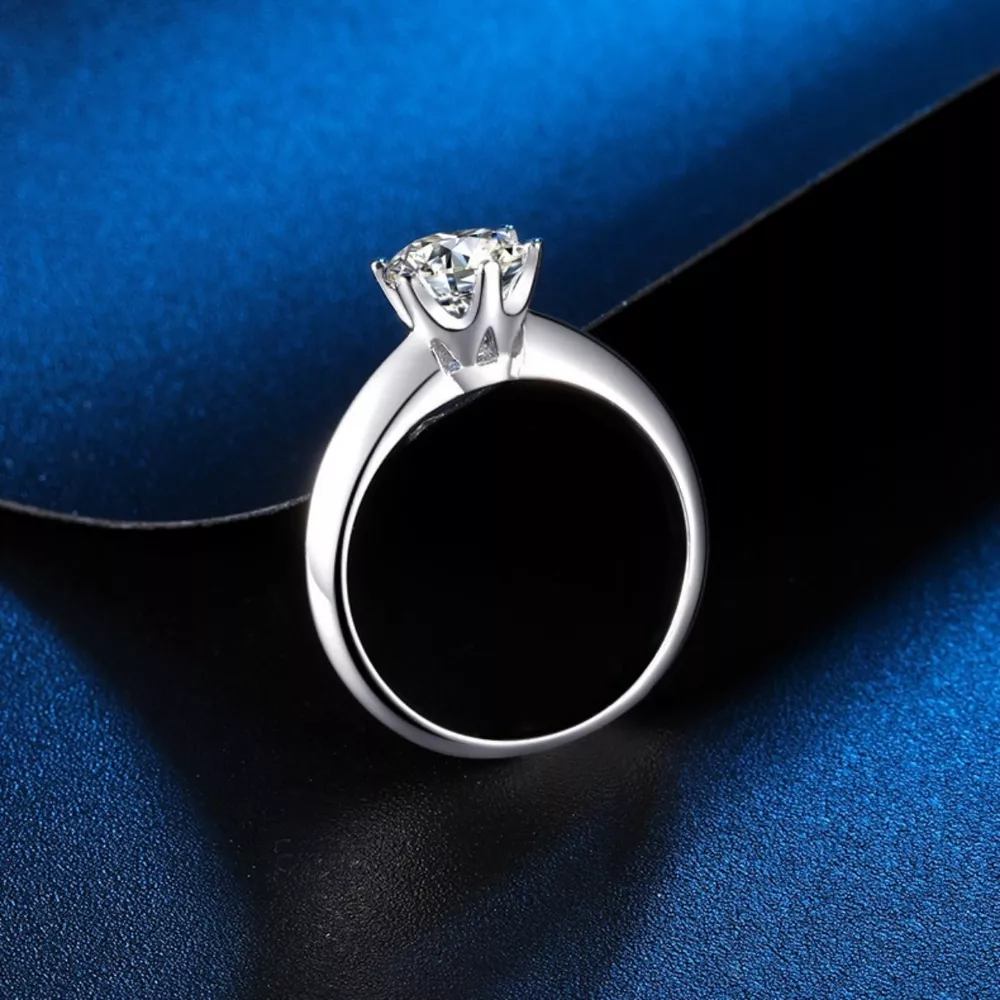 1 Carat Moissanite 925 Sterling Silver Ring, image 5