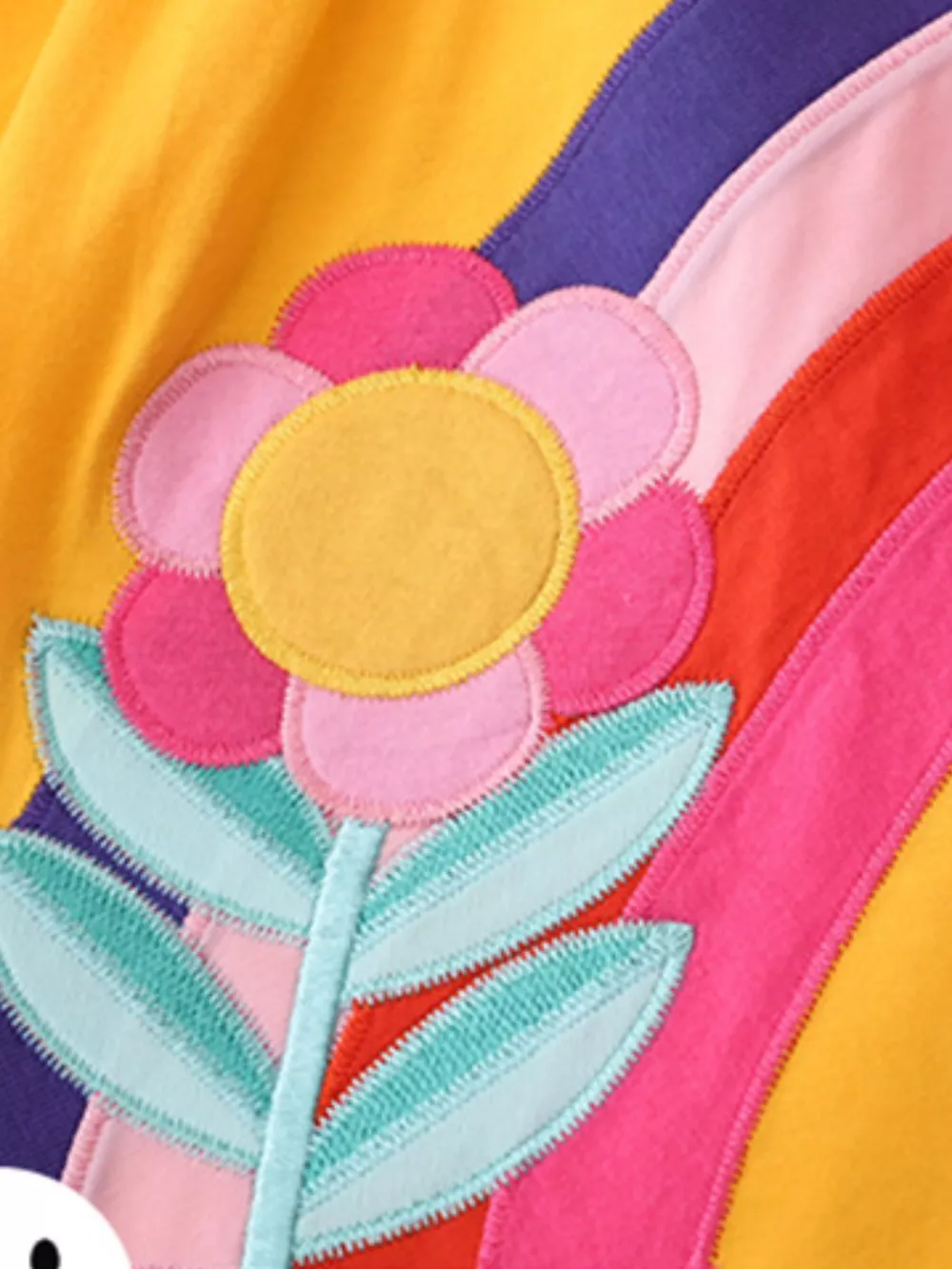 Children's Butterfly & Rainbow Round Neck Casual Dress, image 3