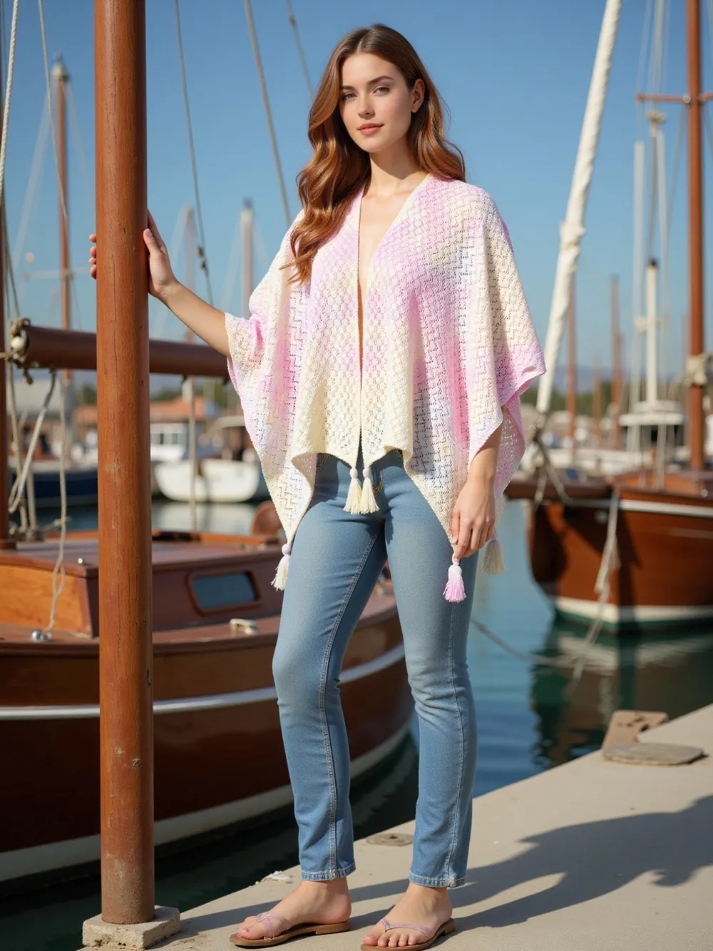 Openwork Tassel Gradient Knit Cover Up, image 17