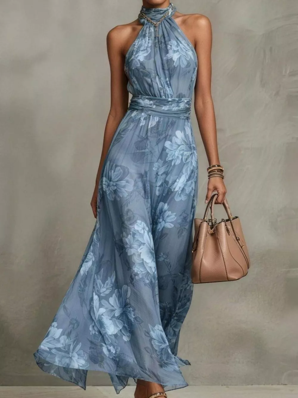Full Size Floral Print Sleeveless Maxi Dress Plus Size, image 9