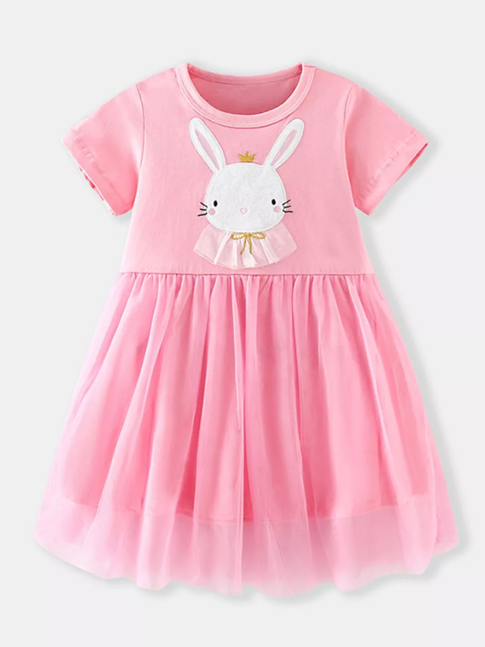 Children's Bunny Round Neck Short Sleeve Dress, image 2