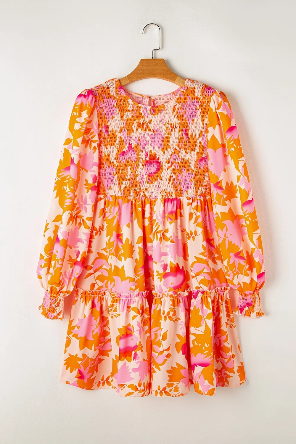 Frill Printed Long Sleeve Mini Dress, image 6
