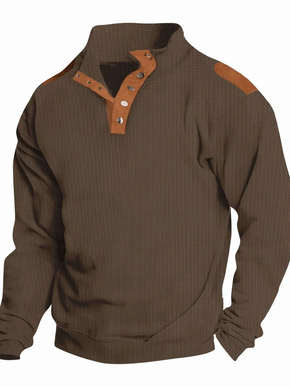 Men's Full Size Quarter Snap Long Sleeve Top Plus Size, image 4