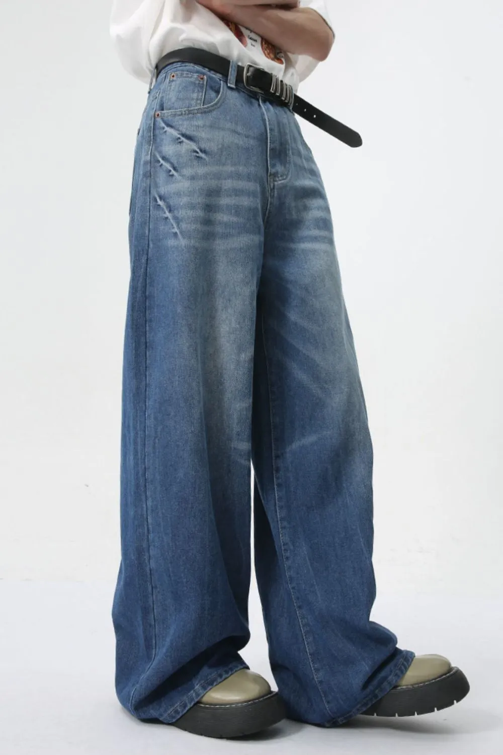 Wide Leg Men's Jeans with Pockets, image 3