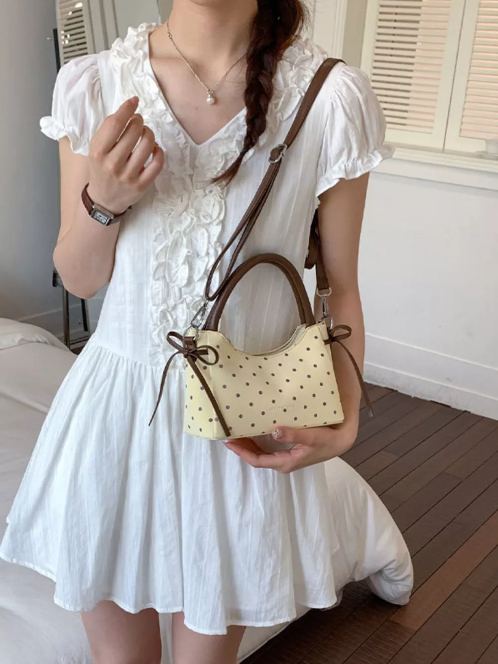 Polka Dot Mini Crossbody Bag, image 6