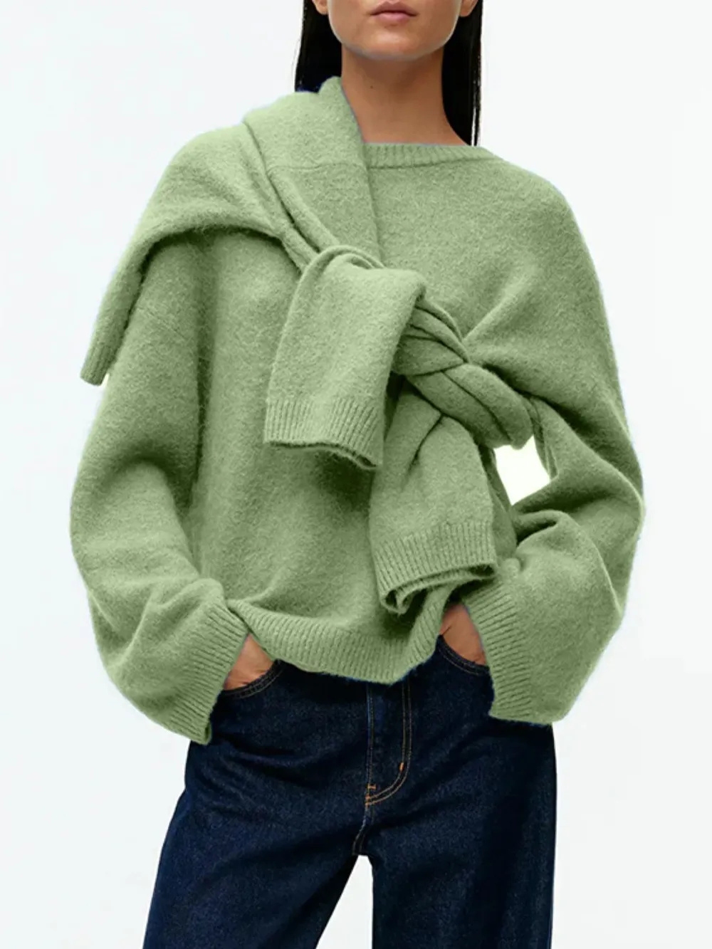 Round Neck Drop Shoulder Sweater, image 15