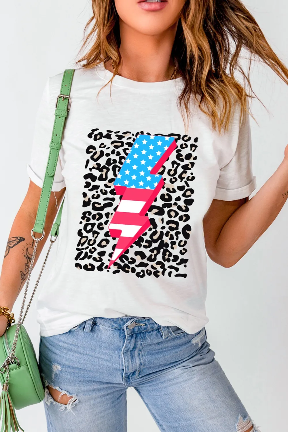 Graphic Round Neck Short Sleeve T-Shirt, image 3