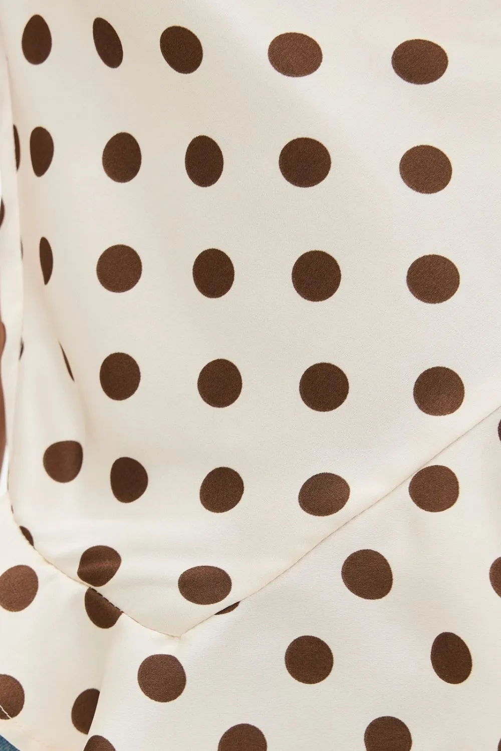 Crisscross Ruffled Hem Polka Dot Cami, image 6