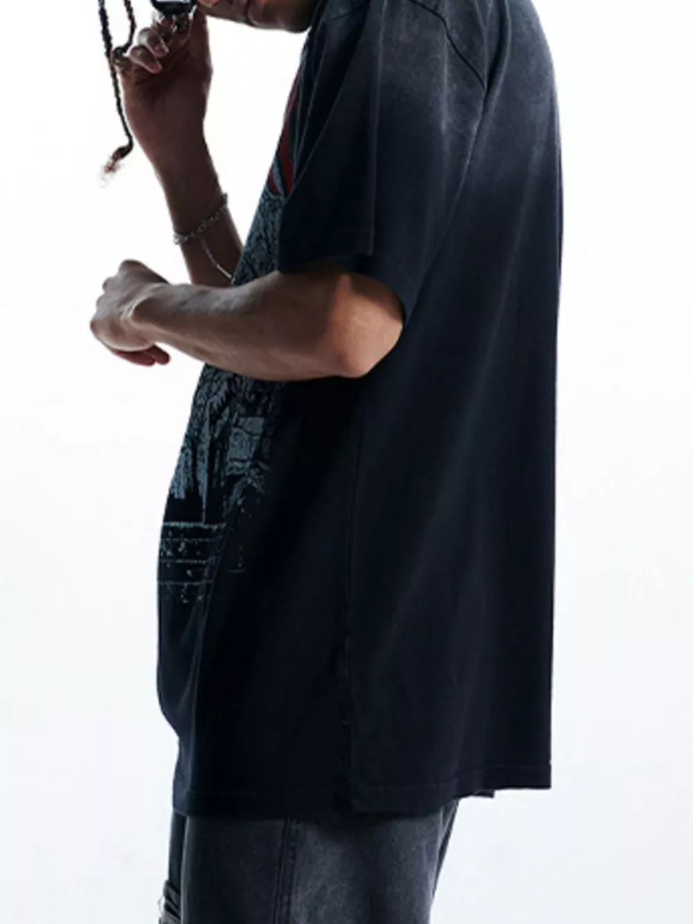 Men's Halloween Washed Round Neck Graphic T-Shirt, image 3