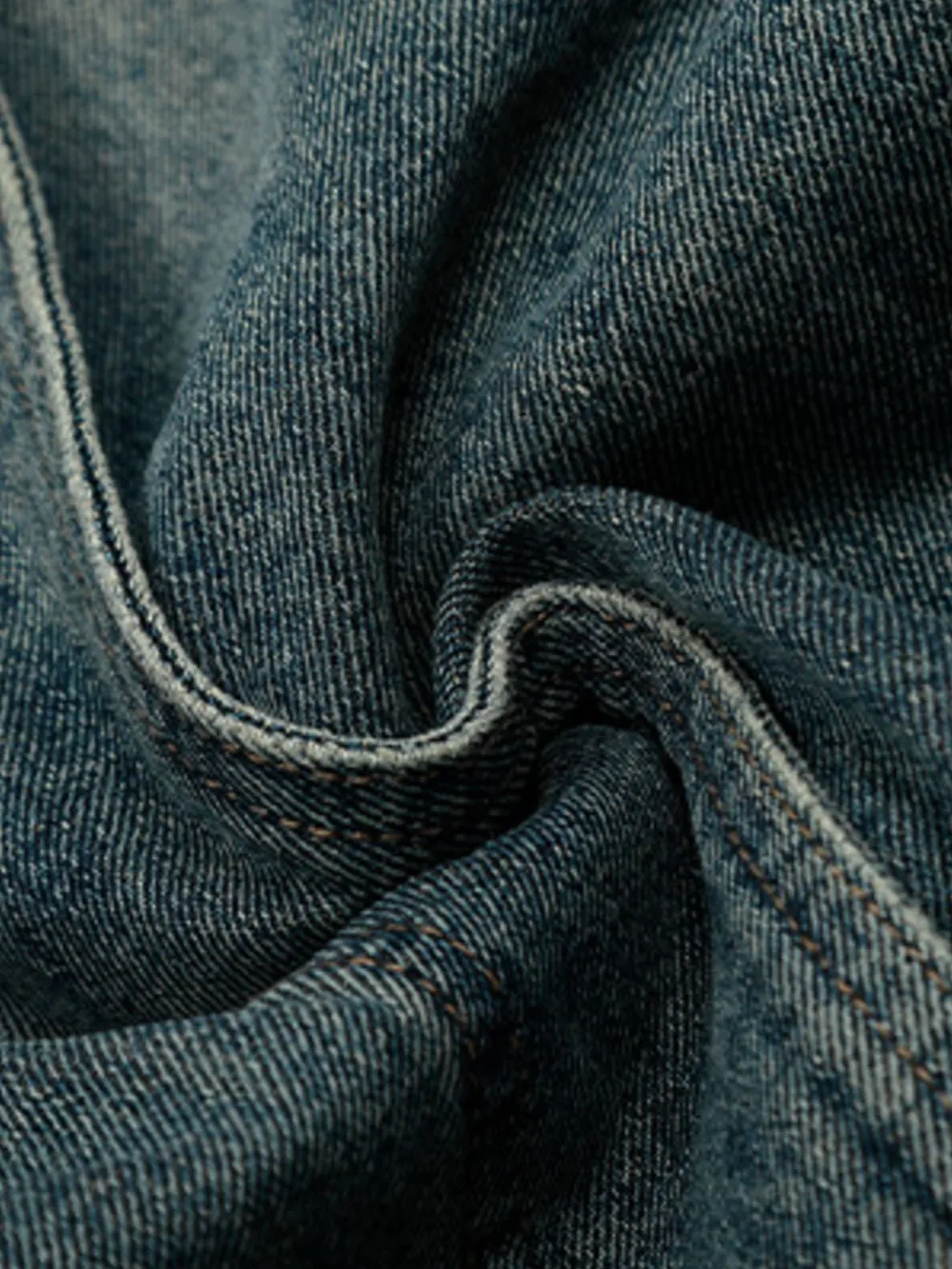 Men's Washed Straight Jeans with Unique Panel Design, image 5