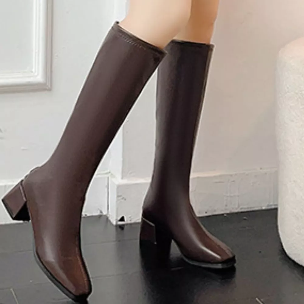 Square Toe Block Heels Boots, image 5