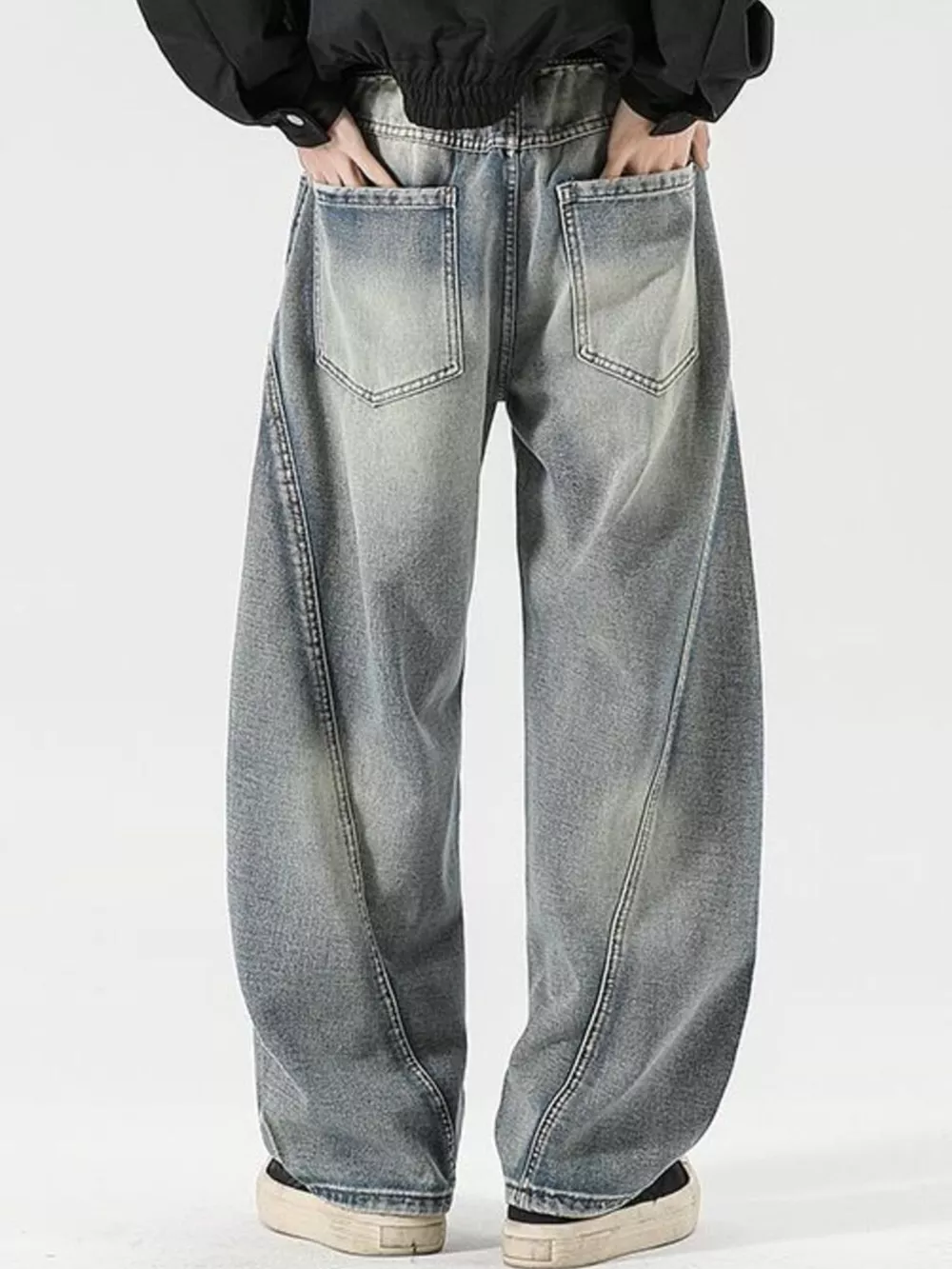 Men's Full Size Washed Wide Leg Jeans Plus Size, image 8