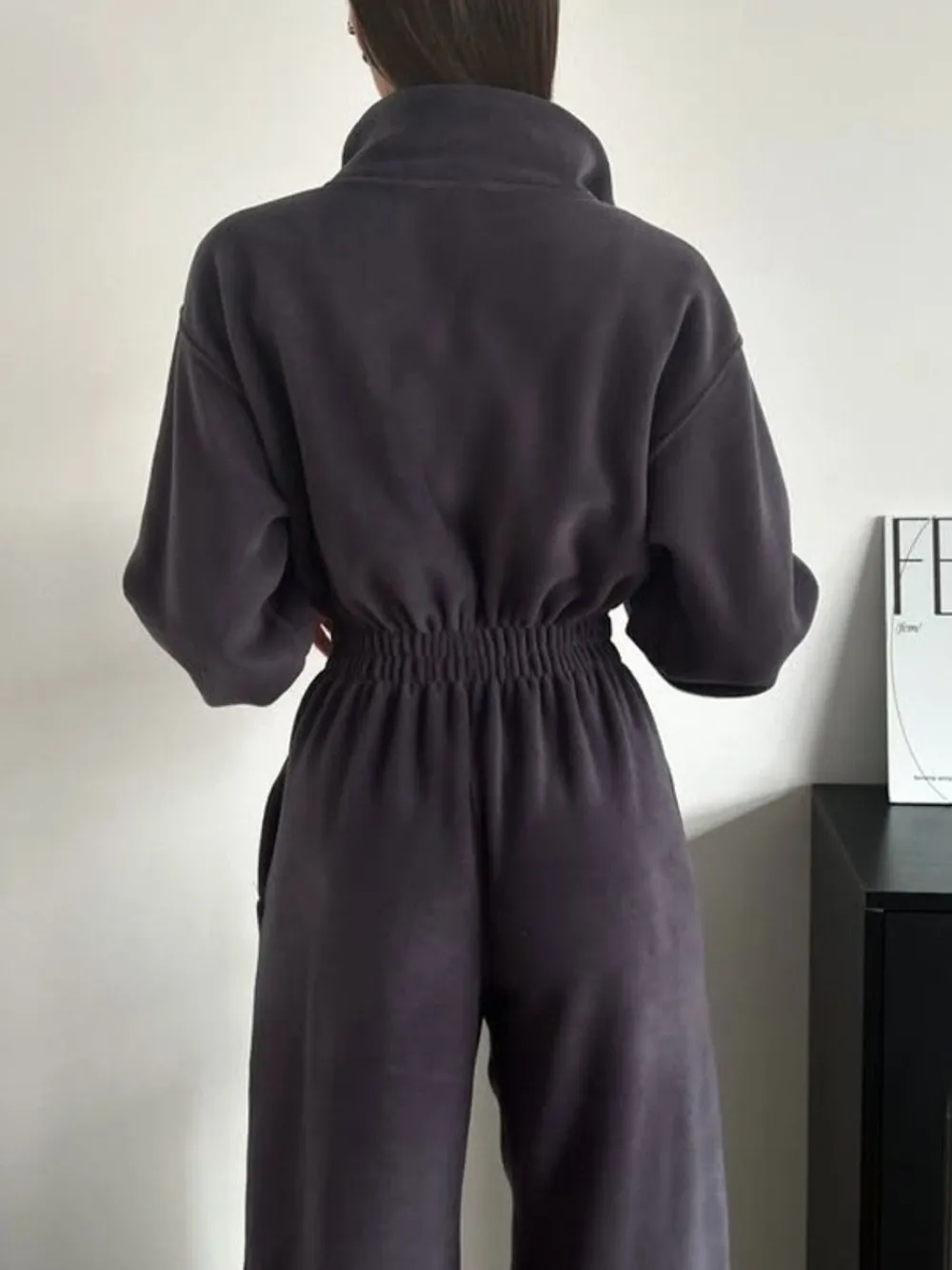 Zip Front Long Sleeve Jumpsuit, image 5