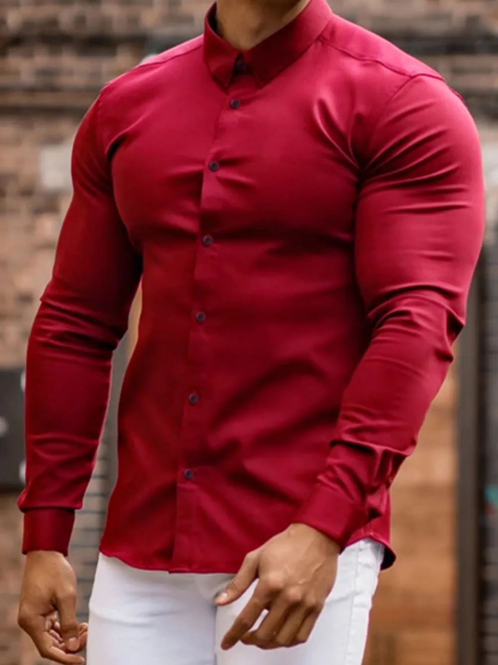 Men's Plus Size Button Up Long Sleeve Shirt, image 5