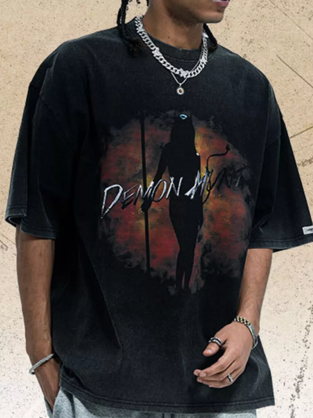 Men's Graphic Round Neck Half Sleeve T-Shirt, image 2