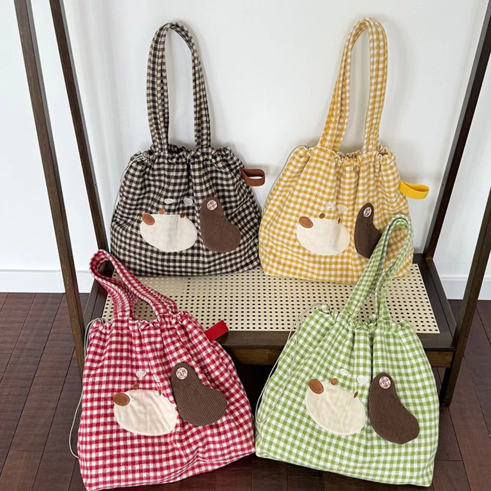 Gingham Drawstring Handbag, image 2
