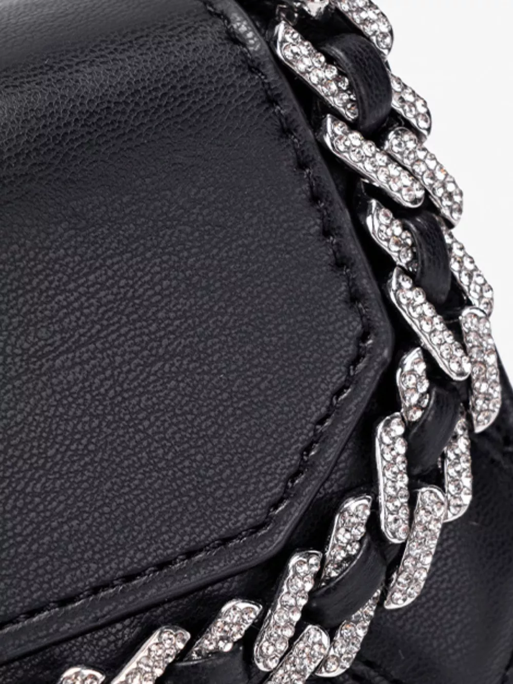 Quilted PU Leather Crossbody Bag with Rhinestone Decor, image 13