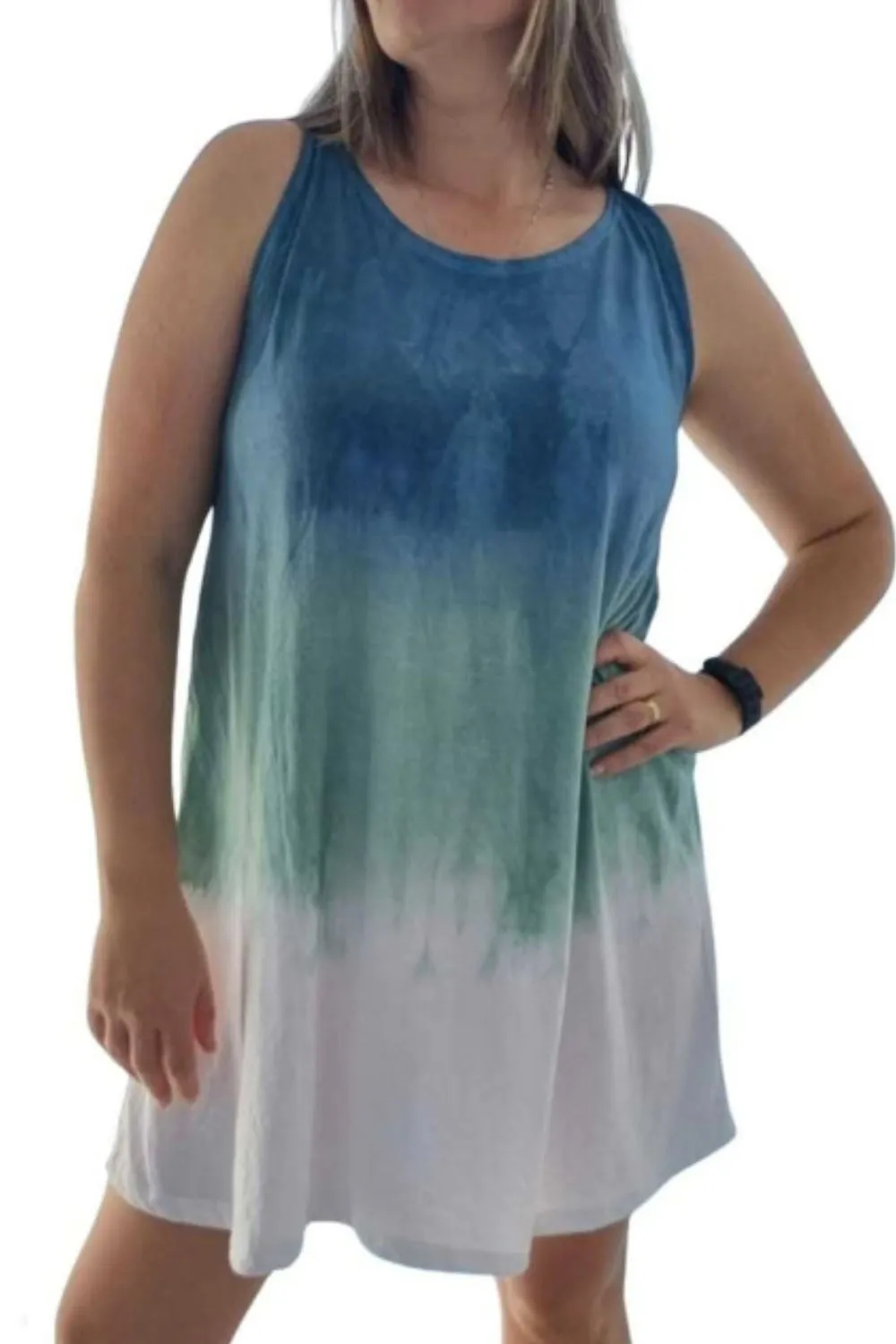 Tie-Dye Sleeveless Mini Tank Dress, image 9